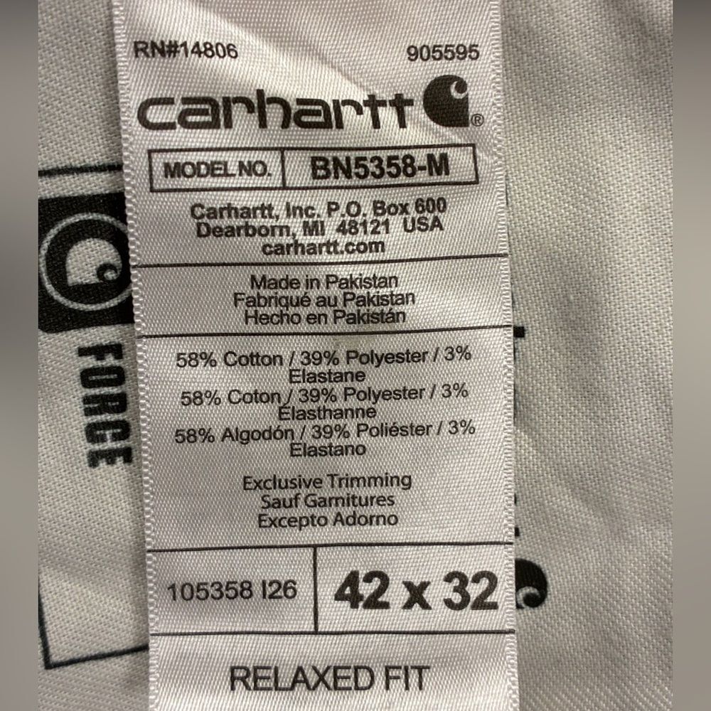 CARHARTT Force Relaxed Fit Ripstop Utility Pant Relaxed Navy Men’s Size 42x32 - Picture 7 of 7